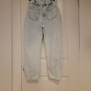 Zara paperbag baggy jeans light baby blue size 4
